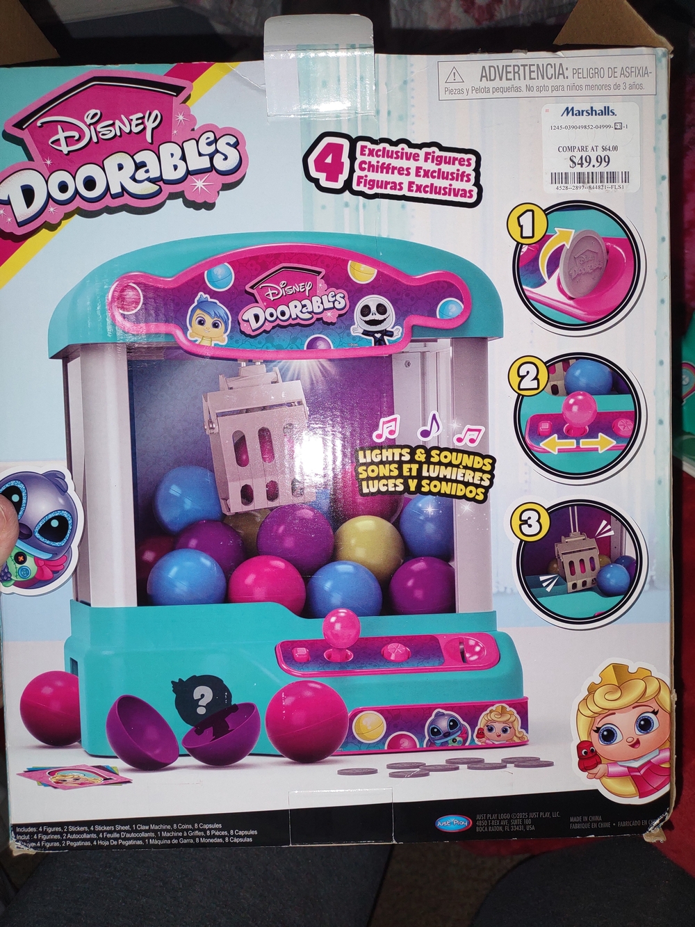 Claw Machine Toy - Teal with Pink and Purple Balls